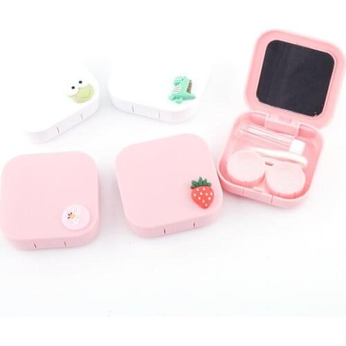 1PC Travel Portable Contact Lens Case with Mirror for Men and Women Cute Contact Lens Care Kit Container Holder Lenses Box