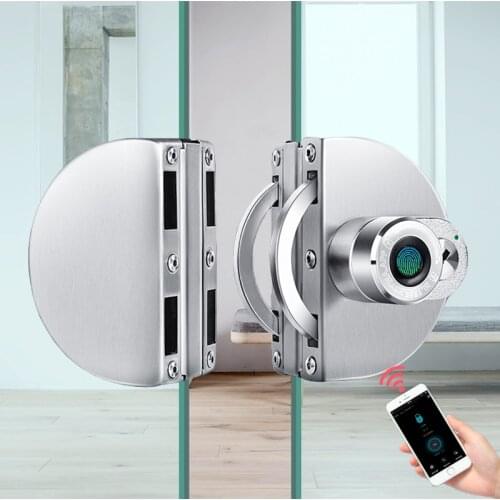 Electronic Smart Fingerprint Glass Door Lock With Bluetooth APP Control for Home Office Security Fingerprint Lock