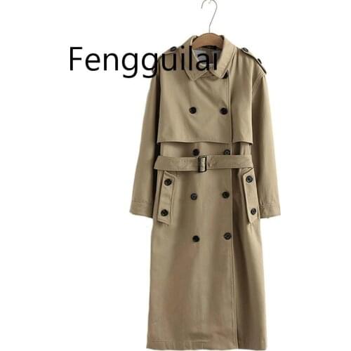 Fengguilai Women's Double Breasted Trench Coats
