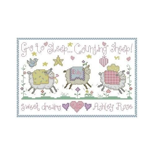 Fishxx Cross Stitch A2166cartoon[Number of sheep ]cotton thread and cloth,water-soluble,100% accurate,11CT,embroidery