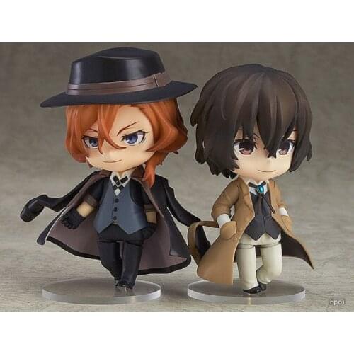 Hot Bungo Stray Dogs Anime Fifures Nakahara Chuuya dazai osamu Q.VER PVC Action Figures Toys Model Japanese Figmas 657# 676