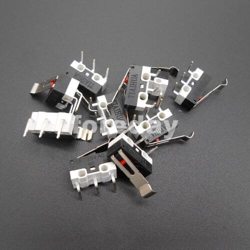 10PCS limit switch touch switches Left bending 3D Printer 1A/125V AC Mouse Button For Makerbot MK7 / MK8 10PCS/LOT * FD115X10
