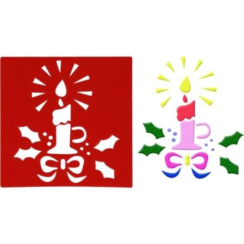 Christams candle pvc Layering Stencils for DIY Scrapbooking/photo album Decorative Embossing DIY Paper Cards Crafts