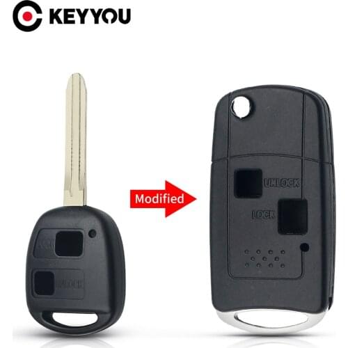 KEYYOU 2 Buttons Modified For Toyota Camry Corolla Verso Avensi Prius Auris Car Key Shell Case Remote Key TOY43 Blade