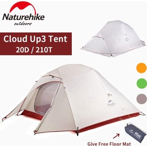 Naturehike Upgrade CloudUp3 Outdoor Portable Camping Tent 3 Persons Outdoor Ultralight Hiking Tent Rainproof Breathable Tents