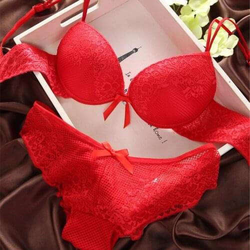 New arrival side gathering bra set push up u.s. back underwear womens bra sexy bra briefs set