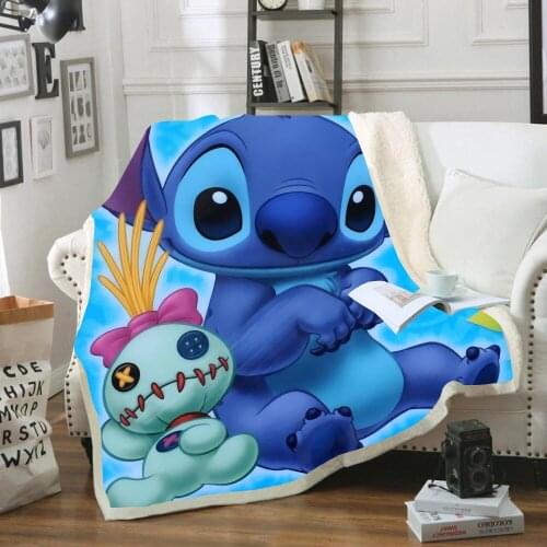 Lilo & Stitch 3D Printed Sherpa Blanket Thows Couch Quilt Cover Travel Bedding Velvet Plush Throw Fleece Blanket Bedspread