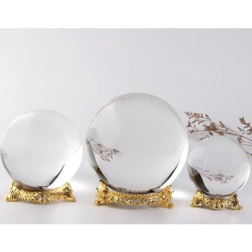 Metal Crystal Glass Lens Ball Display Stand Divination Photography Lensball Base 60 80mm 100 150mm Big Magic Sphere Globe Holder
