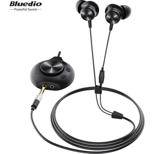 Bluedio Li Pro Wired Earphones 7.1 Virtual Sound Card HIFI Stereo Headset Built-in Microphone Magnetic Headset for Phone PC
