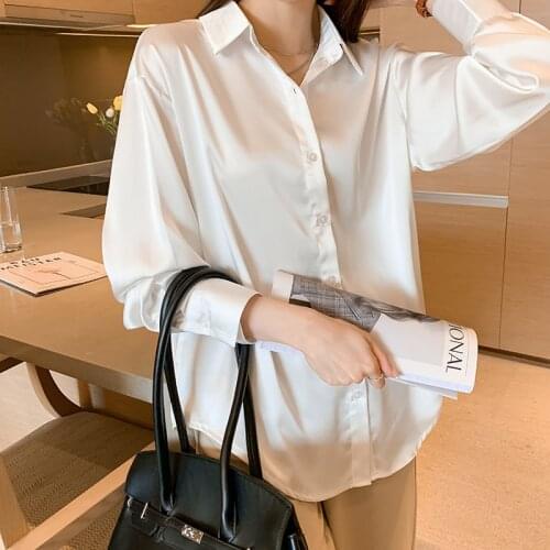 2021 Spring and Autumn New White Chiffon Shirt Womens Design Sense Niche Shirt Spring Fashionable Elegant Top Fashion