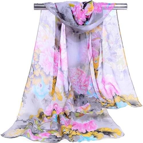 160*50cm New Fashion print chiffon striped scarf wild fashion shawl sunscreen Flower floral scarf scarves