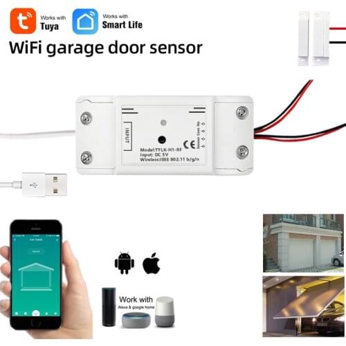 Tuya Smart Life App,WIFI Garage Door Opener Controller,Timer,Door Open/Close Monitor, Voice Control with Alexa/Google Assistant