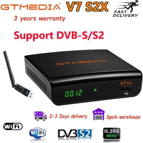 GTMedia V7S2X DVB-S2 S2X Satellite Receiver Support 1080P HD Receptor Tuner USB WIFI Europe Spain Set Top Box