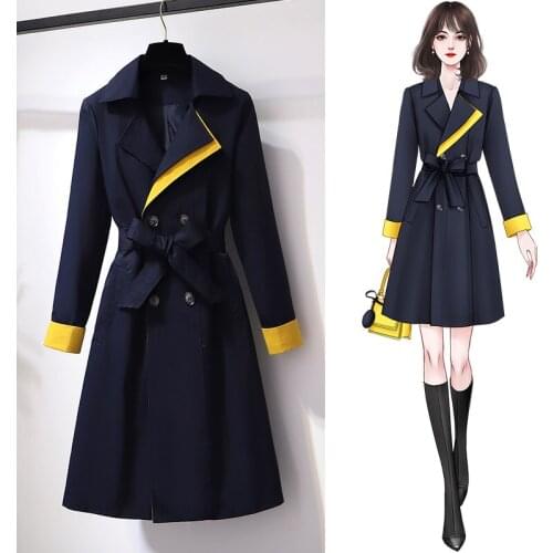 Plus Size Women Trench Coat 2021 Spring Autumn New Korean Double Breasted Suit Collar Female Fashion Windbreaker Gabardina Mujer