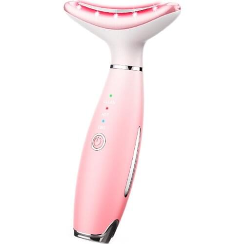 Neck Face Beauty Device Hot Compression 3 Colors LED Photon Therapy Skin Tighten Reduce Double Chin Anti Wrinkle Skin Lifting