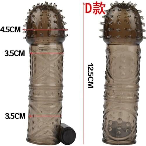Vibrating Penis Extender Delay Ejaculation Penis Enlargement Pump Enhancer Penis Sleeve Reusable Condoms Sex Toys for Man Adults