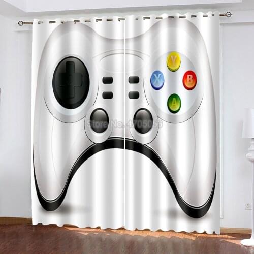 Window Drapes Gamepad Digital Print Blackout Curtains for Bedroom Living Room Home Modern Soft Kitchen Custom Curtain