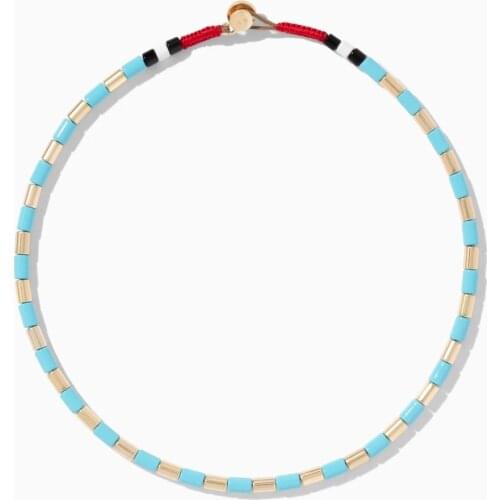 Vsco girl GILDED U-TUBE NECKLACE tubular metal enamel beads necklace women collares de moda 2019 accesorios mujer bijoux