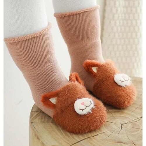1Pair Autumn Winter Thickened Children Cartoon Warm Non-slip Baby Floor Socks Winter Baby Warm stockings For Newborn Baby