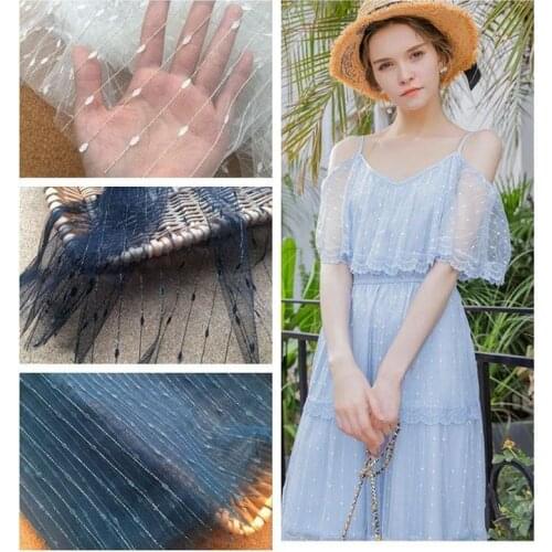 GLace 1Y/lot Wide 150CM high quality mesh gold thread dot mesh lace fabric handmade DIY cloth sewing accessories material TX1507