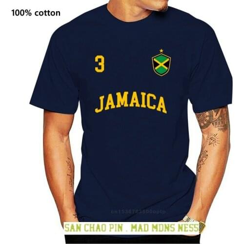 2019 Summer Fashion Jamaica Shirt Number 3 BACK Soccers Jamaican Flag T Shirt