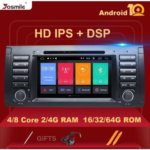 4GB 64GB 1Din Android 10 Car Radio GPS Player For BMW 5 Series/X5 E39 Multimedia DVD Navigation Stereo IPS DSP Wifi DAB