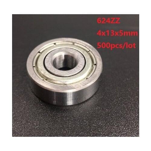 500pcs/lot 624ZZ 624-ZZ 624 ZZ Z 4*13*5mm Double metal cover Deep Groove Ball bearing Miniature Mini Ball Bearings 4x13x5mm 624Z