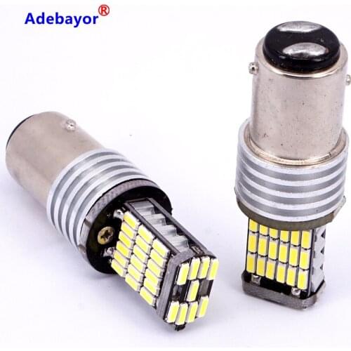 50XCar Led Signal Lamp P21/5W Led 1157 Bay15d Bulbs Error Free 45 led smd 4014 Tail Signal Brake Stop Reverse Light red white
