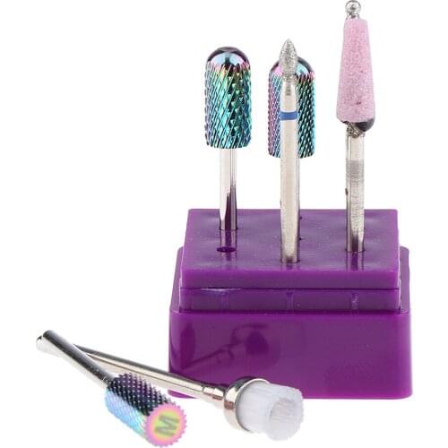 7pcs/set Tungsten Steel Assorted Barrel Head Nail Drill Bits Set Professional Nail Tips Grinding Head