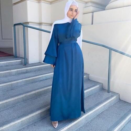 Abaya Dubai Turkey Islam Hijab Ramadan Eid Mubarak Muslim Fashion Dress Vestidos Robe Musulmane Longue Satin Dresses For Women