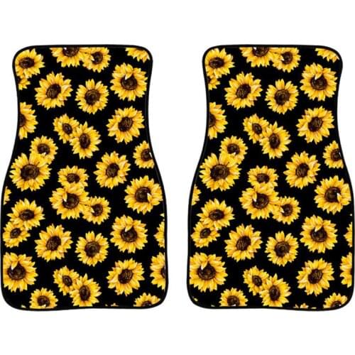 Floor mat Car floor mat Universal Cushion Four Seasons Daisy Print Pattern automobile Foot mat Waterproof Interior accessories