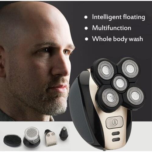 5 In 1 Electric Shaver for Men Floating 5 Blade Razor Nose Ear Rechargeable Hair Trimmer Cleaning Brush Shaving Machine 45D