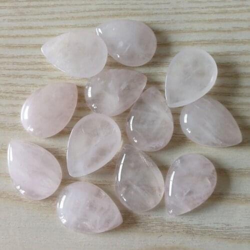 Wholesale 25x18mm natural pink crystal stone beads charm teardrop CAB CABOCHON for DIY jewelry Free shipping 20pcs no hole