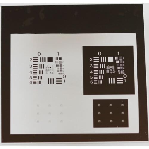 Charttu USAF 1951 Optical Resolution Test Board Test Chart 63mmx63mmx2mm Glass Chrome Lithography 1-228LP/mm Good Quality
