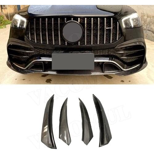 For Mercedes Benz GLE Class W167 GLE53 AMG SUV 2020 UP Front Bumper Fender Trim Fins Canard Dry Carbon Fiber