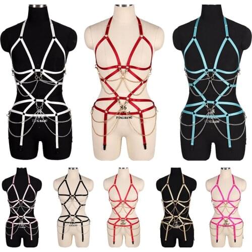 Elastic Harness Bra Cage Adjustable Stocking Suspenders Dance Party Belt Erotic Lingerie Punk Sword Belt Women Sexy Lingerie Set