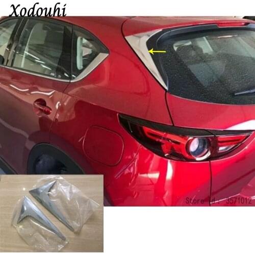 Car Body Chrome ABS Rear Tail Spoiler Side Triangle Molding WINDOW Bezel Trim For Mazda CX-5 CX5 2nd Gen 2017 2018 2019 2020