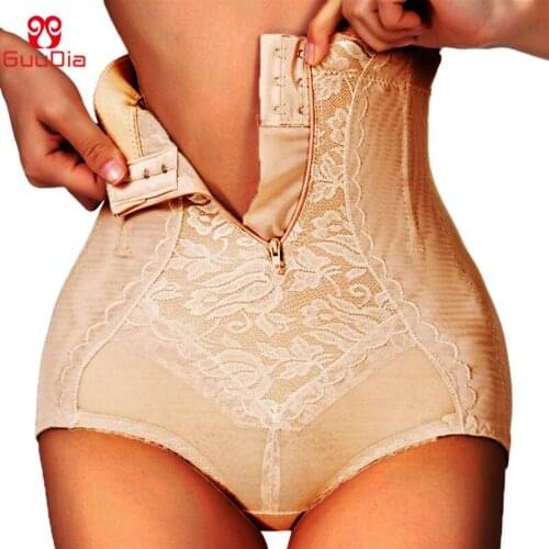 GUUDIA High Waist Trainer Body Shaper Panties Shaper Waist Women Shapewear with Zipper Panties Seamless Tummy Control Corsets
