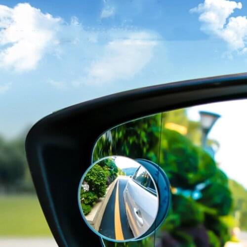 Round Frameless 360° Rotate Adjustable HD Glass Convex Mirror Maximize RearView Universal for Car