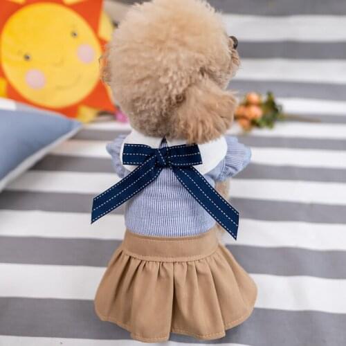 Summer Dog Dress for dog Sweet Bows Pet Cat Outside Puppy Outfit Shih Tzu Maltese Skirt Animal Goods Clothing vestidos de perro