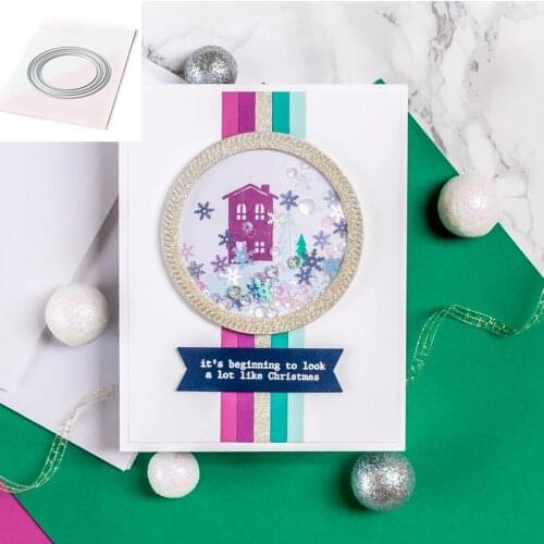 Layered Stitched Circle Geometry Metal Cutting Dies DIY Scrapbooking Paper Cards Craft Album 2021 Embossing Dies Hot Sale