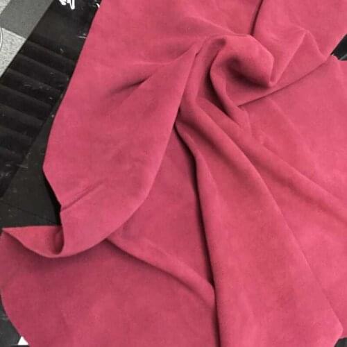 Genuine Suede Piece Burgundy Printed Real Leather Cow Skin cuero Natural Fabric for Boots Handbag Hot Sale