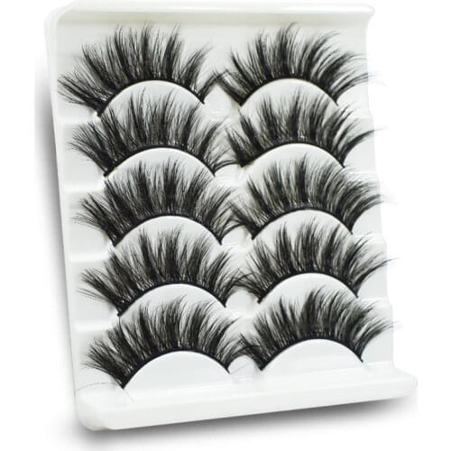 5pairs Natural false eyelashes with thick false eyelash extensions Reusable 3D false eyelashes makeup soft and easy to wear