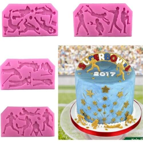 New Sports Cake Mould Fondant Silicone Mold Golf Baseball Basket Ball Molds Football Birthday Cake Decoration Chocolate Moulds