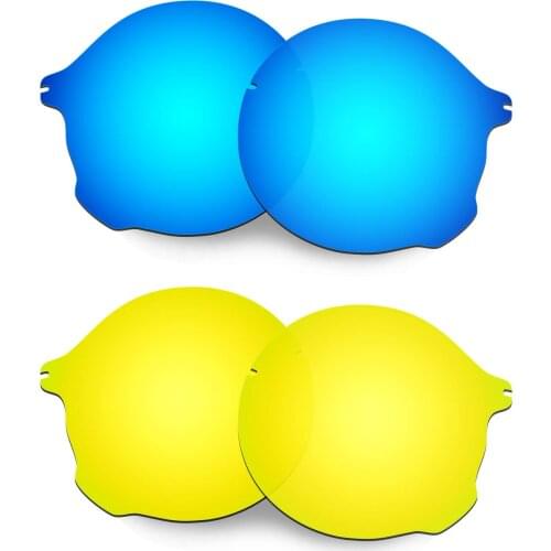 HKUCO For Tailend Sunglasses Polarized Replacement Lenses 2 Pairs - Blue&Gold
