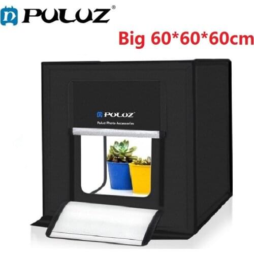 PULUZ Photo Studio Light Box Portable 60 cm Light Tent LED 5500K Mini 60W Photography Studio Tent Kit with 6 Removable Backdrops