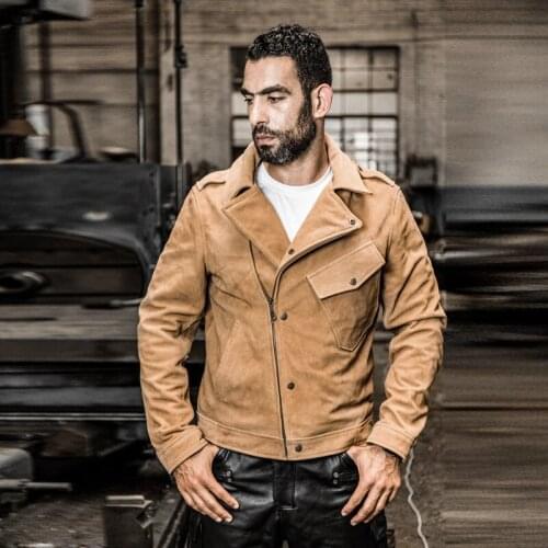 Read Description! Asian Size Mens Cow Leather Mens Cowhide Coat Vintage Rider Jacket