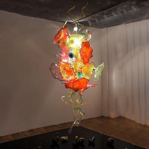 Luxury Chanddelier Light Fixture Handmade Blown Glass Flower Chandelier Decorative Murano Glass Chandeleirs