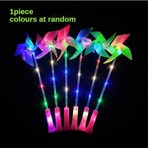 LED Luminous Windmill Flashing Colorful Four-Leaf Windmill Children Handle Glow Party Toy Gift Safe and Non-Toxic DIY