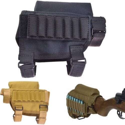 Tactical Airsoft Rifle Shotgun Pouches Adjustable Butt Cartridges Stock Shell Holder Ammo Buttstock Cartridge Carrier Pouch
